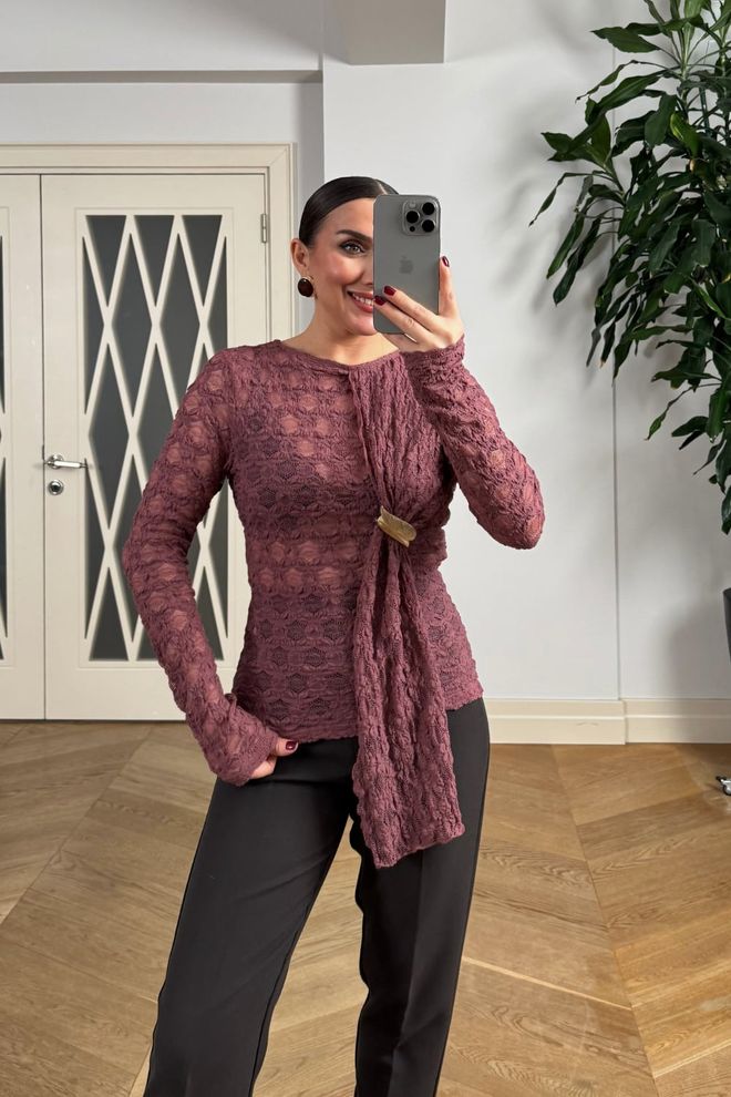 Tuba Claret Red Formal Slim Fit Shirt Wholesale Clothing 5