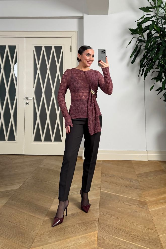 Tuba Claret Red Formal Slim Fit Shirt Wholesale Clothing 1