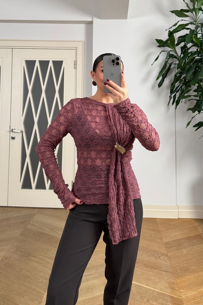 Tuba Claret Red Formal Slim Fit Shirt Wholesale Clothing Work