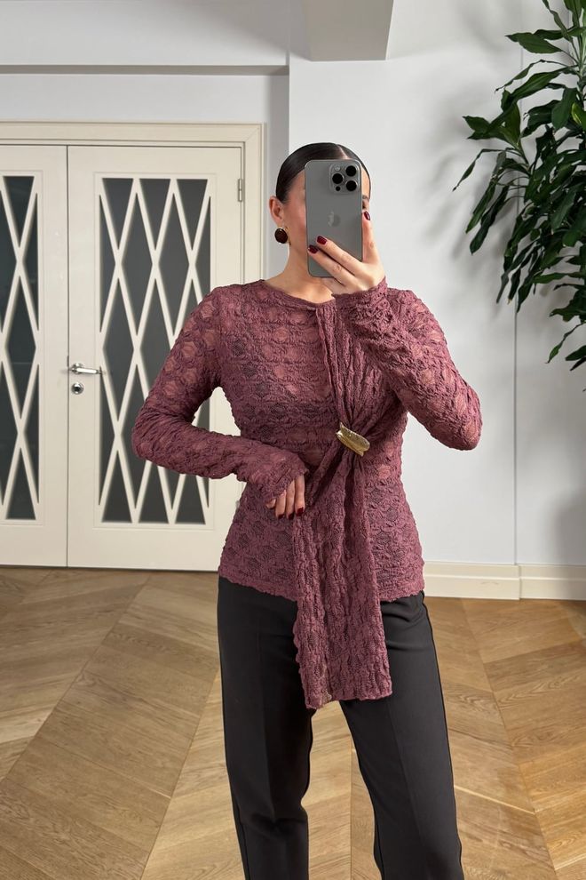 Tuba Claret Red Formal Slim Fit Shirt Wholesale Clothing Spring