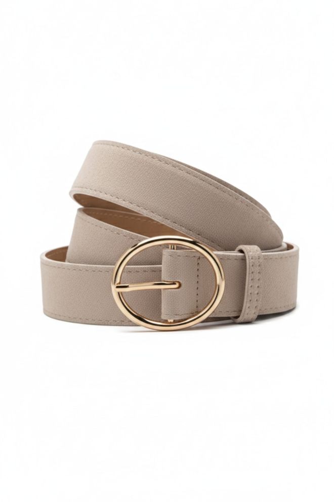 Tuba Dámsky Opasok Z Umelého Semišu S Okrúhlou Prackou Béžový Veľkoobchod s oblečením 0