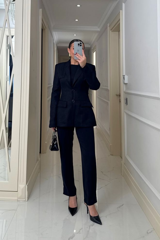 Tuba Black Formal Slim Fit Single Breasted Blazer Jacket Wholesale Clothing 5