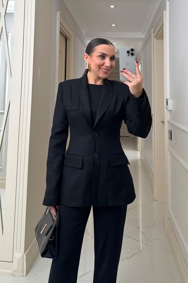 Tuba Black Formal Slim Fit Single Breasted Blazer Jacket Wholesale Clothing 1