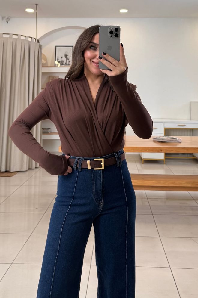 Tuba Brown Elegant Formal Blouse Wholesale Clothing Fall