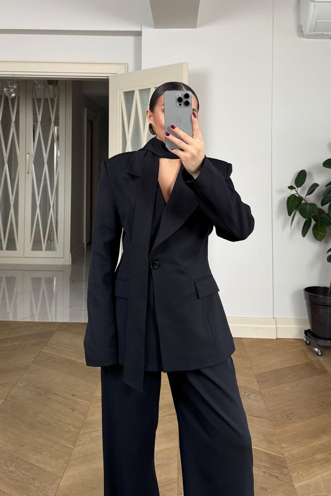 Tuba Black Formal Elegant Jacket Wholesale Clothing Cocktail