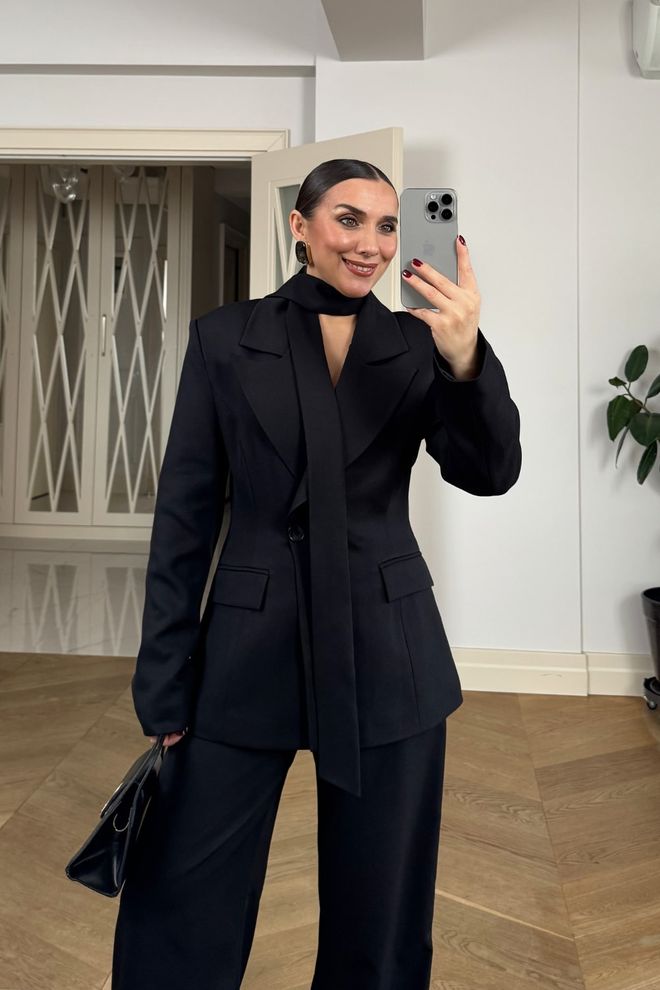 Tuba Black Formal Elegant Jacket Wholesale Clothing Work