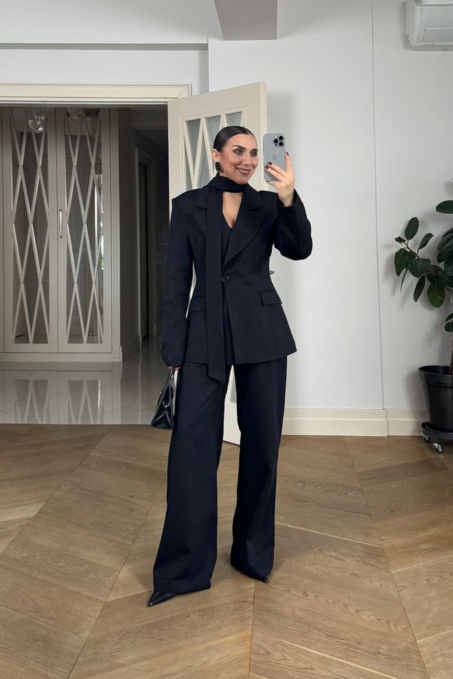 Tuba Black Formal Elegant Jacket Wholesale Clothing 5