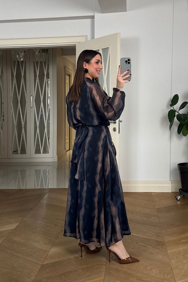 Tuba Black Elegant A Line Tie Dye Dress Wholesale Clothing Cocktail