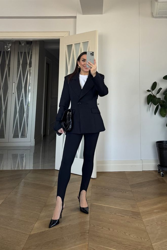 Tuba سروال ضيق أسود أنيق رسمي غير رسمي ملابس بالجملة غير رسمي