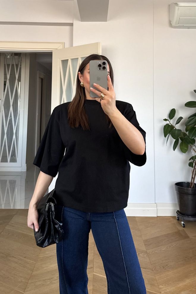 Tuba Čierna Neformálny Streetwear Tričko Veľkoobchod s oblečením Neformálny