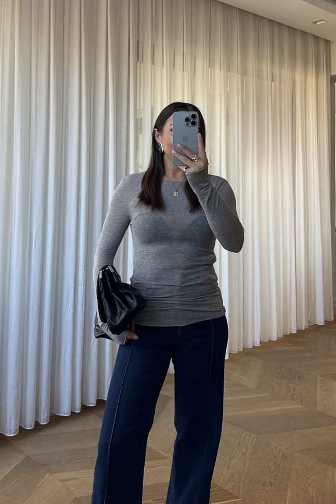 Tuba Grau Slim Fit Pullover Mit Rundhalsausschnitt Großhandelskleidung Lässig