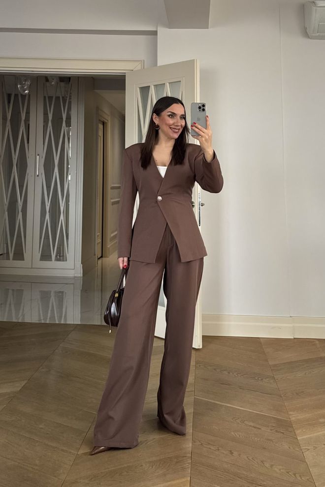 Tuba Brown Elegant Formal Single Breasted Jacket Wholesale Clothing 5