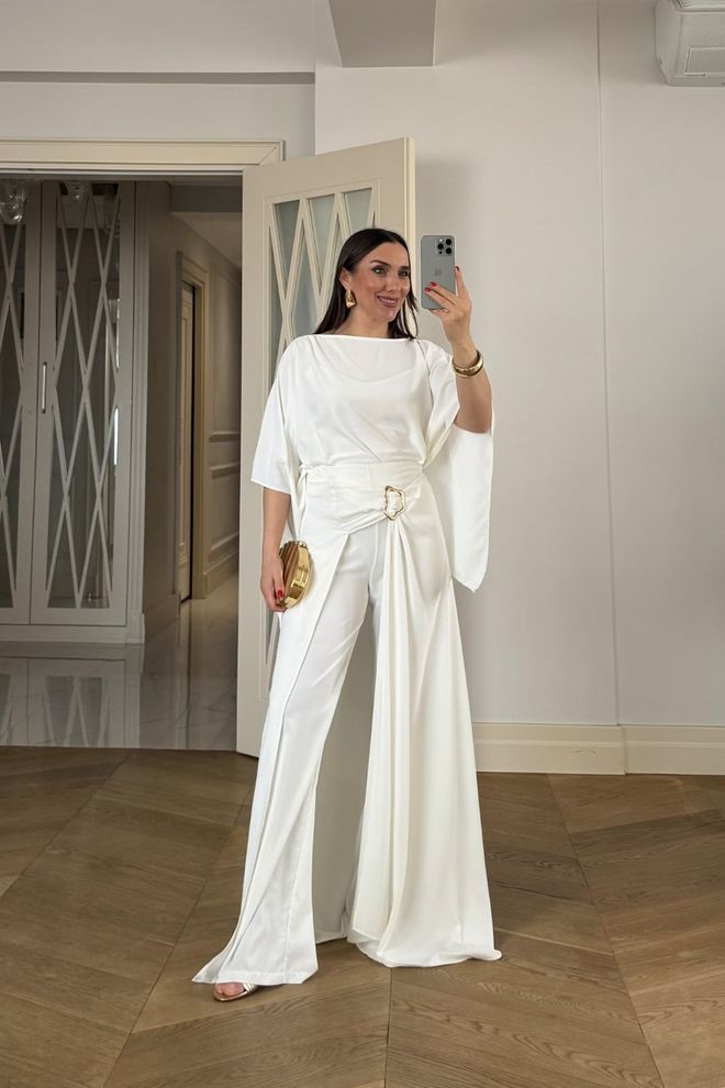 Tuba Σετ Ασπρο Κομψό Επίσημο Χονδρικό εμπόριο ενδυμάτων Επίσημο