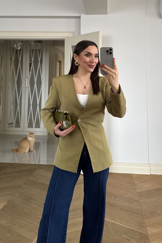 Tuba Khaki Formal Elegant Vintage Jacket Wholesale Clothing Formal