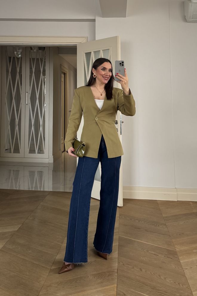 Tuba Khaki Formal Elegant Vintage Jacket Wholesale Clothing Vintage