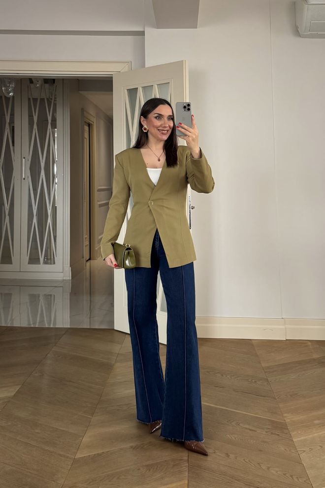 Tuba Khaki Formal Elegant Vintage Jacket Wholesale Clothing Work