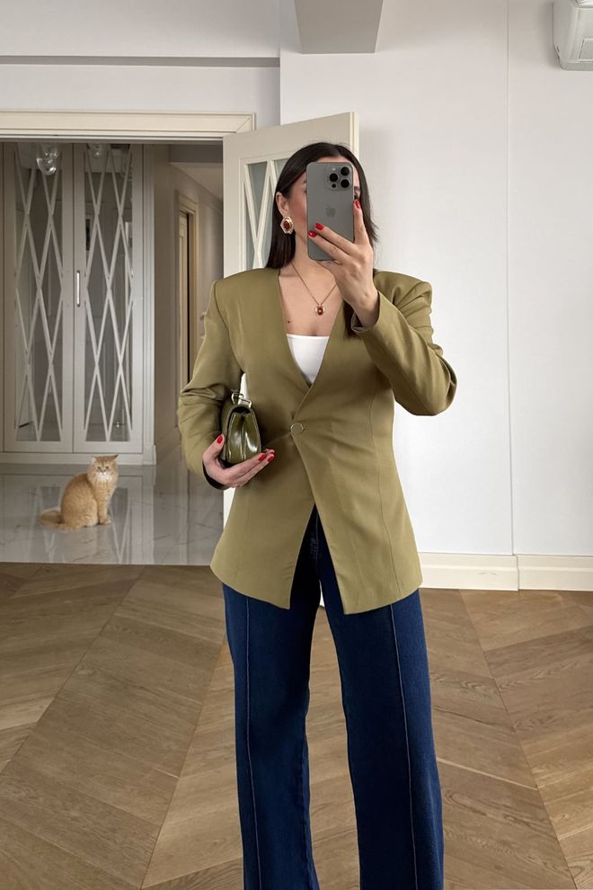 Tuba Khaki Formal Elegant Vintage Jacket Wholesale Clothing Spring