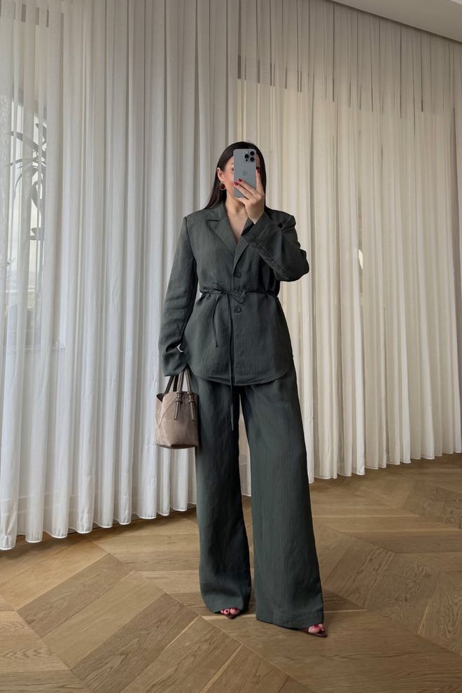 Tuba Grey Formal Elegant Suit Wholesale Clothing Formal