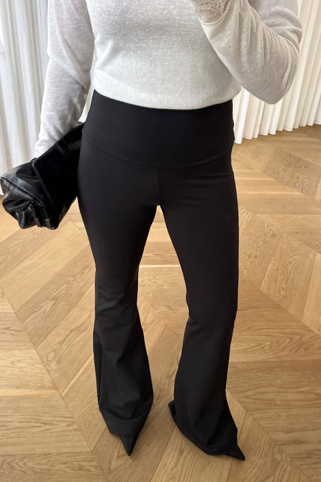 Tuba Black Elegant High Waist Bootcut Flare Leg Pants Wholesale Clothing Work