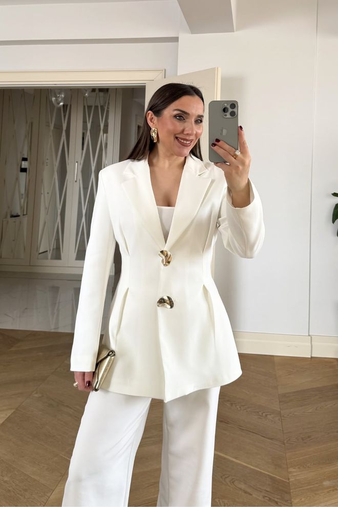 Tuba White Elegant Formal Suit For Work & Party Wholesale Clothing Glam