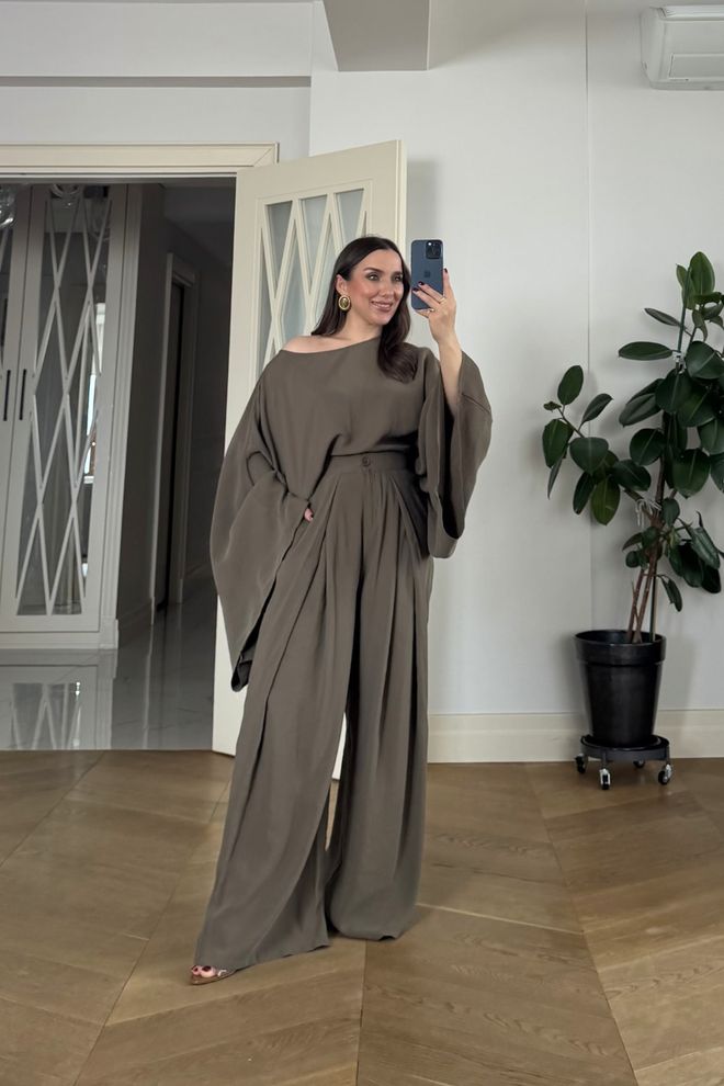 Tuba Комплет Каки Елегантан Формални Палаззо Велепродаја одеће скроман