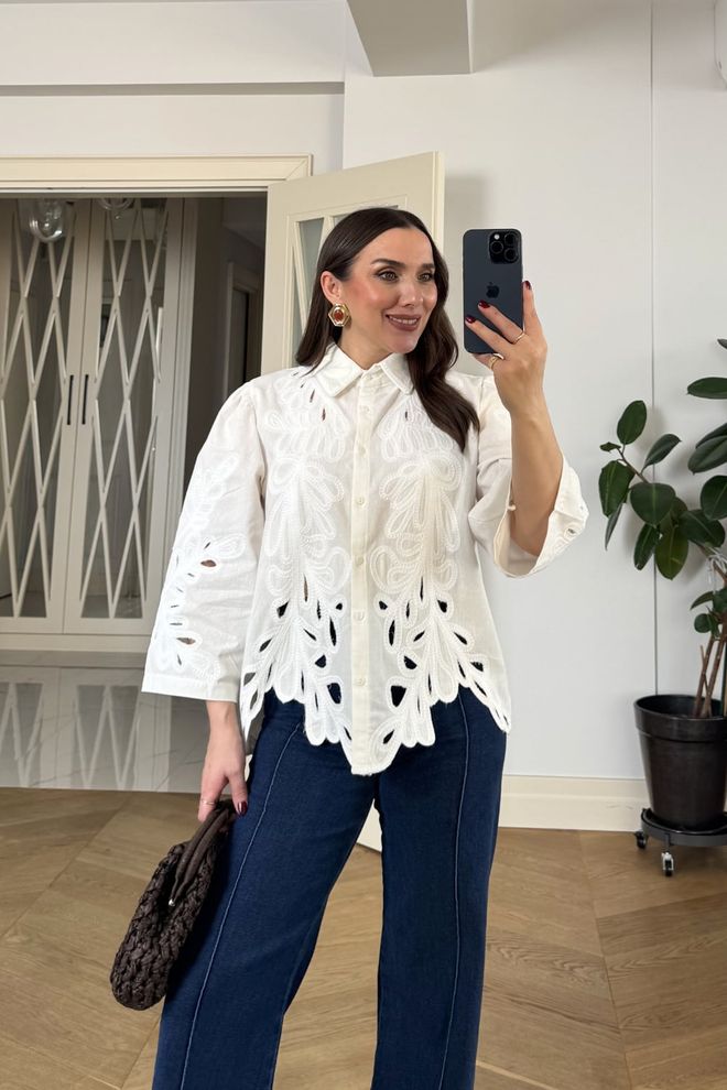 Tuba Ασπρο Κομψό Casual Σεμνό Πουκάμισο Χονδρικό εμπόριο ενδυμάτων Απλό