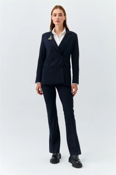 A wholesale clothing model wears 36688 - Suit - Navy Blue, Turkish wholesale Suit of Tuba Butik