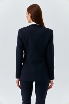 A wholesale clothing model wears 36688 - Suit - Navy Blue, Turkish wholesale Suit of Tuba Butik