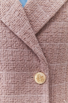 Una modella di abbigliamento all'ingrosso indossa 36279 - Jacket - Mink, vendita all'ingrosso turca di Giacca di Tuba Butik