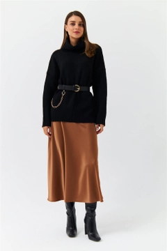 Veleprodajni model oblačil nosi 37552 - Sweater - Black, turška veleprodaja Pulover od Tuba Butik