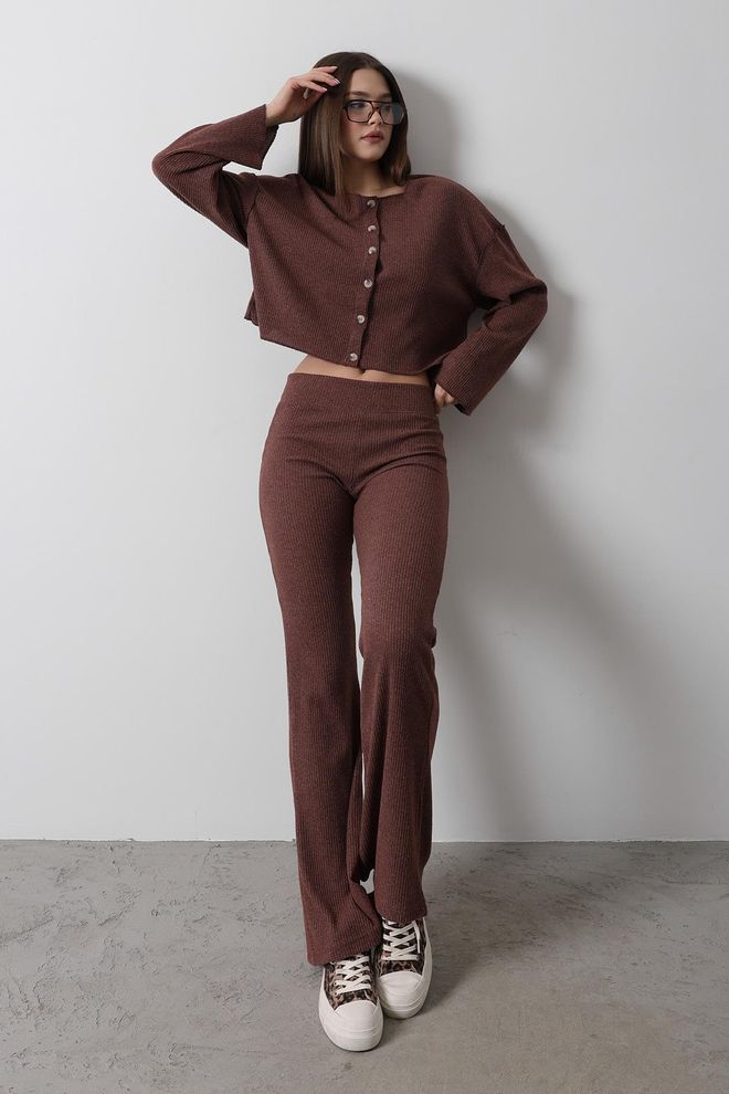 Umay Pantaloni Bootcut Marroni Casual E Modesti Abbigliamento all'ingrosso Modesto