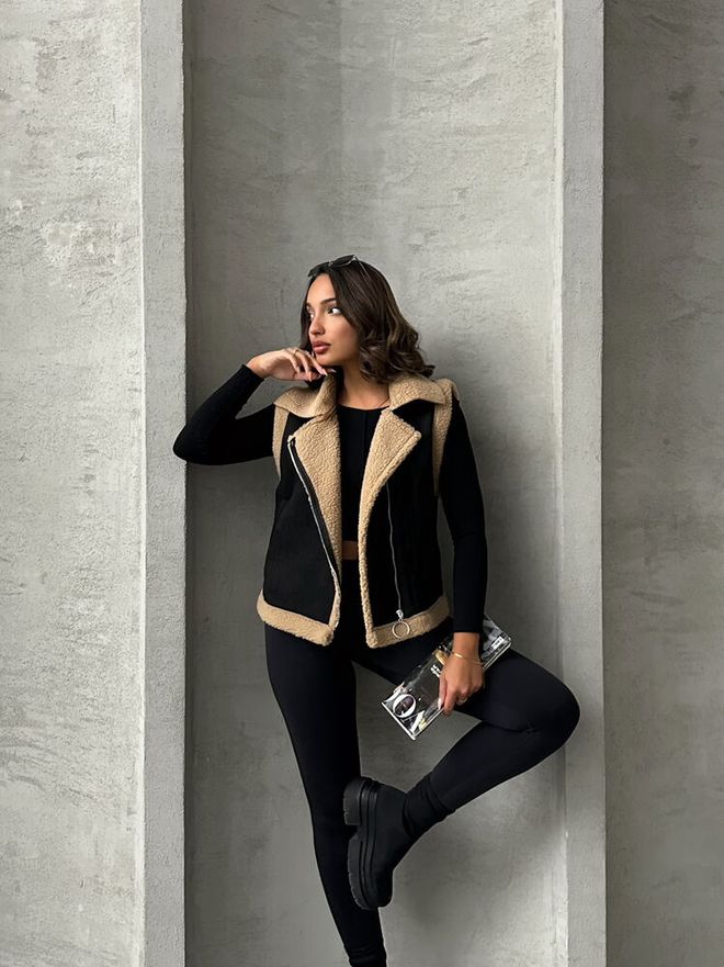 Umay Μαύρο Casual Αμάνικο Μπλουζάκι Streetwear Με Φερμουάρ Χονδρικό εμπόριο ενδυμάτων Απλό