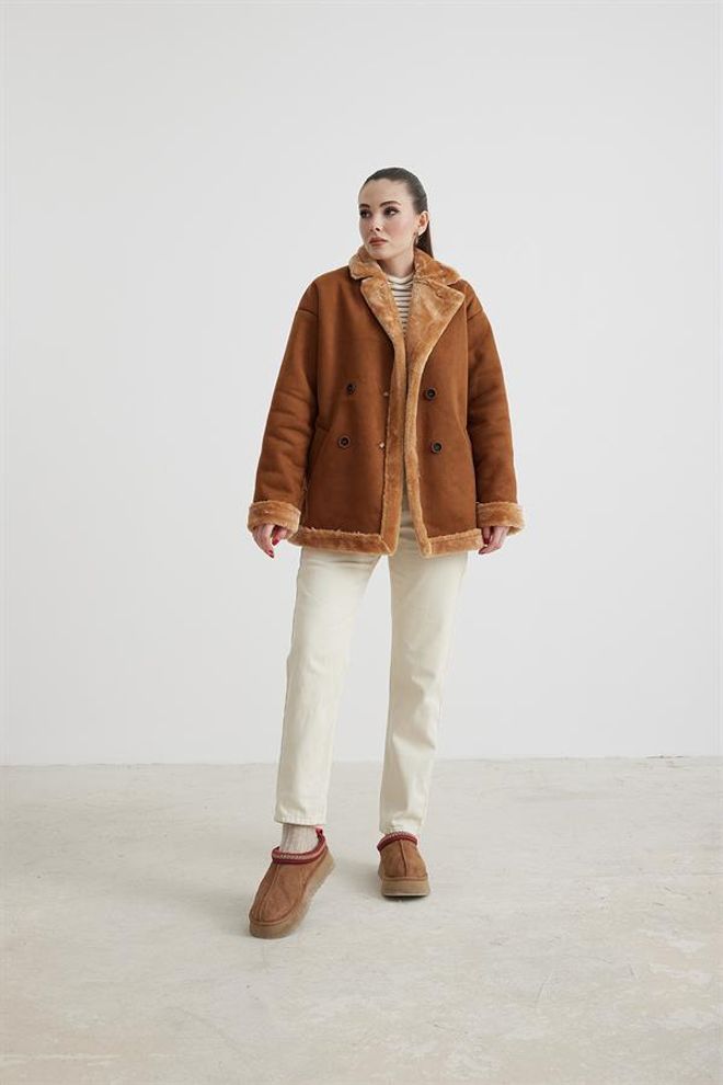 Umay Καφέ Casual Σοδειά Κομψό Streetwear Ρετρό Σακάκι Χονδρικό εμπόριο ενδυμάτων Casual