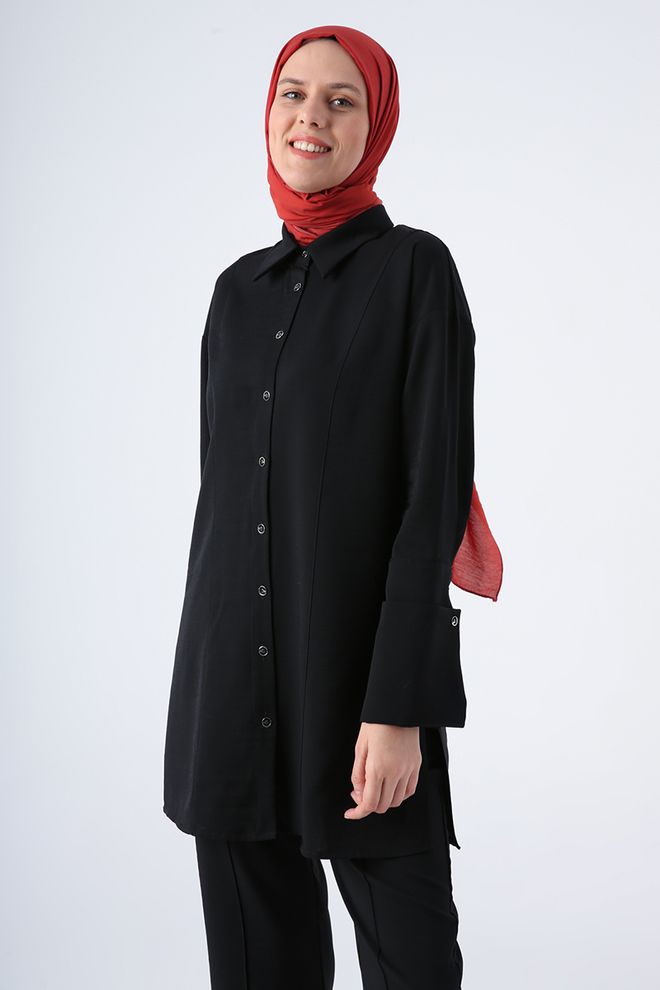 Velvet Negro Modesto Casual Elegante Conjunto Ropa al por mayor Modesto