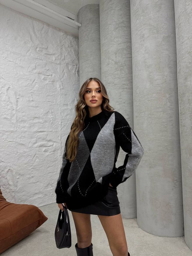 Velvet Jersey Negro A Cuadros Oversize Ropa al por mayor Casual