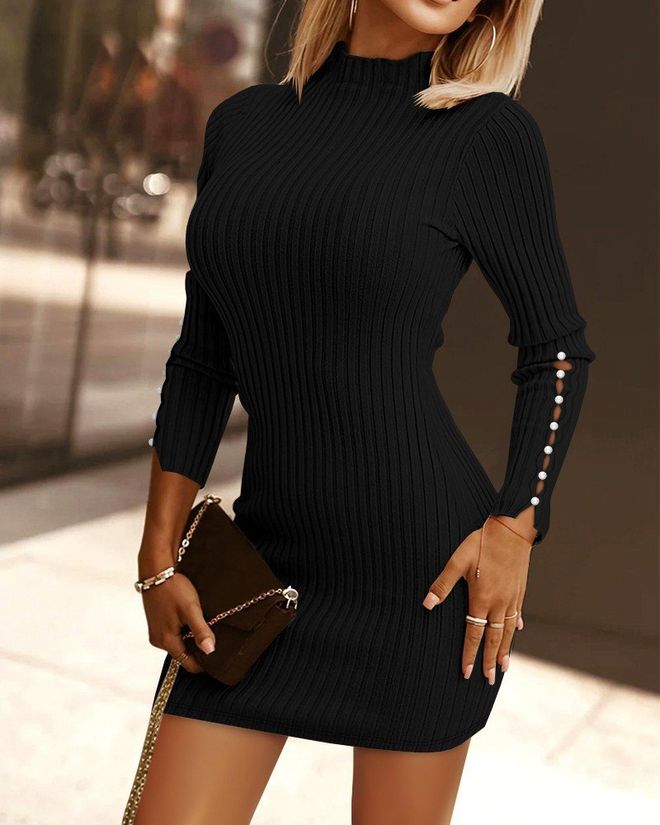 Velvet Zwarte Sexy Elegante Formele Bodycon Mini Jurk Groothandel Kleding Casual