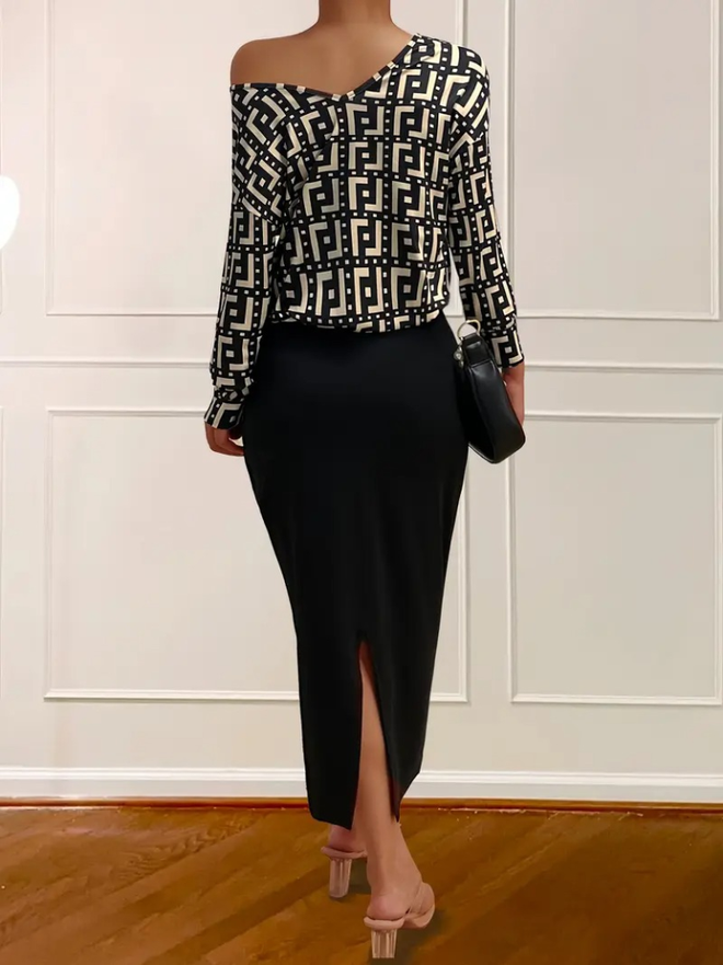 Velvet Conjunto Casual Elegante Negro Ropa al por mayor Casual