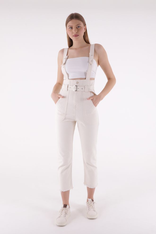 XLove Salopet Overall Jeanshose Mit Hohem Bund Und Gürtel Großhandelskleidung Lässig