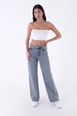 Ein Bekleidungsmodell aus dem Großhandel trägt xlo10149-jeans-blue, türkischer Großhandel  von 