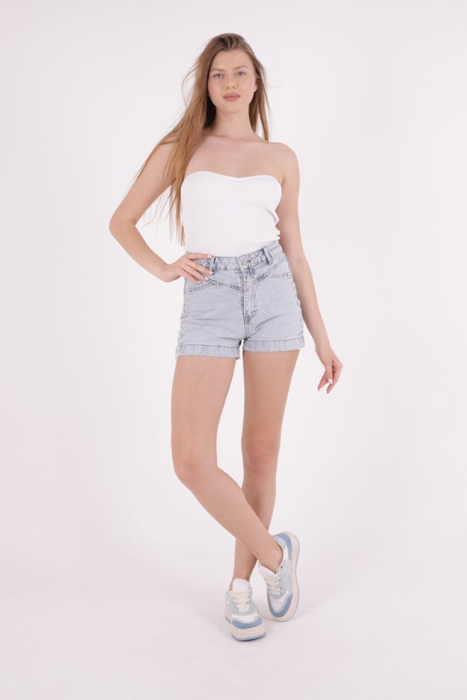 XLove Jeansshorts Hellblau Großhandelskleidung Lässig