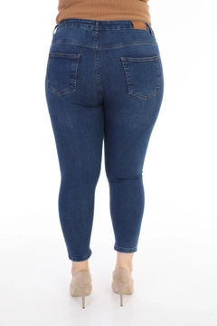 A wholesale clothing model wears 37464 - Jeans - Navy Blue, Turkish wholesale Jeans of XLove