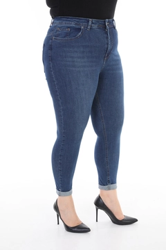 Un model de îmbrăcăminte angro poartă 37386 - Jeans - Dark Blue, turcesc angro Blugi de XLove