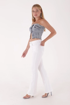 Veleprodajni model oblačil nosi 37503 - Jeans - White, turška veleprodaja Kavbojke od XLove