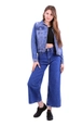 A wholesale clothing model wears 37400-denim-jacket-navy-blue, Turkish wholesale  of 