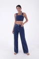 Een kledingmodel uit de groothandel draagt 37423-jeans-navy-blue, Turkse groothandel  van 