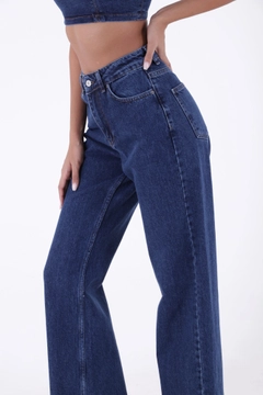 Hurtowa modelka nosi 37423 - Jeans - Navy Blue, turecka hurtownia Dżinsy firmy XLove