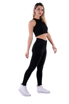 A wholesale clothing model wears 37462 - Jeans - Anthracite, Turkish wholesale Jeans of XLove