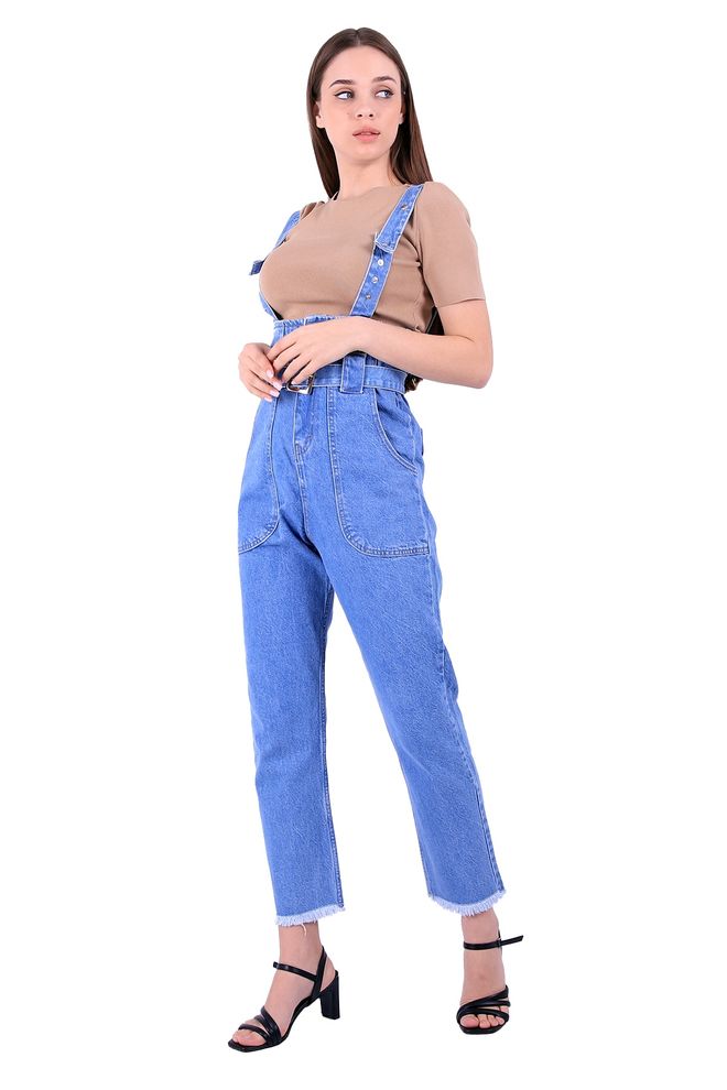 XLove Denim Jumpsuit Hellblau Großhandelskleidung Lässig