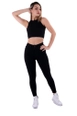 A wholesale clothing model wears 37463-jeans-black, Turkish wholesale  of 