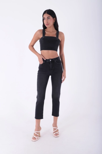 Una modella di abbigliamento all'ingrosso indossa  Jeans - Antracite
, vendita all'ingrosso turca di Jeans di XLove